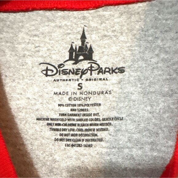 Walt Disney World Raglan Mickey Mouse American Classic Shirt Red Gray S - Picture 2 of 5